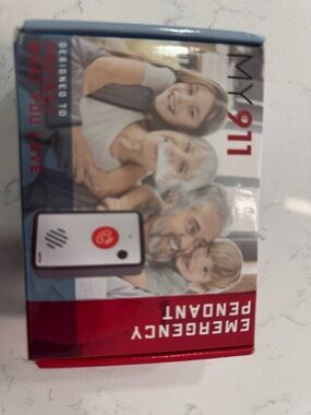 MY 911 Emergency Pendant with Red Accent